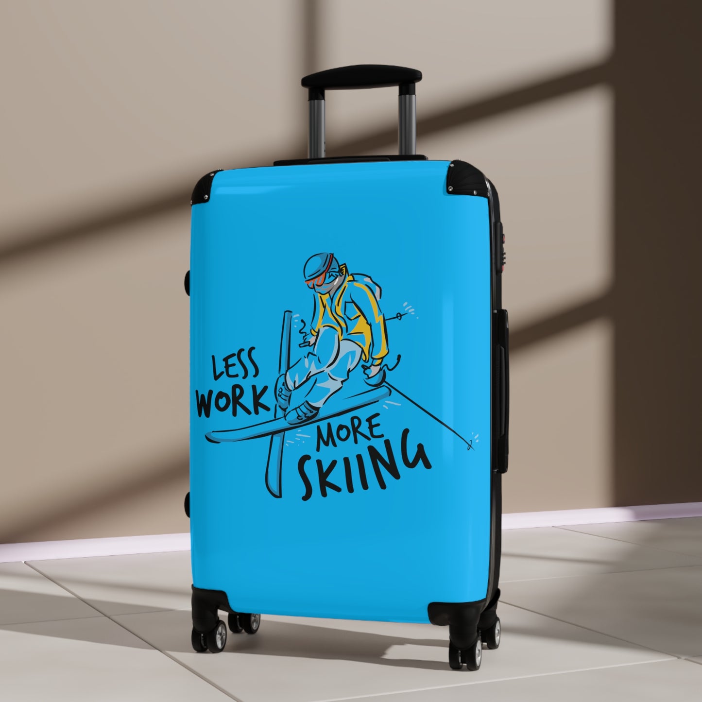 Less Work More Skiing Custom Luggage