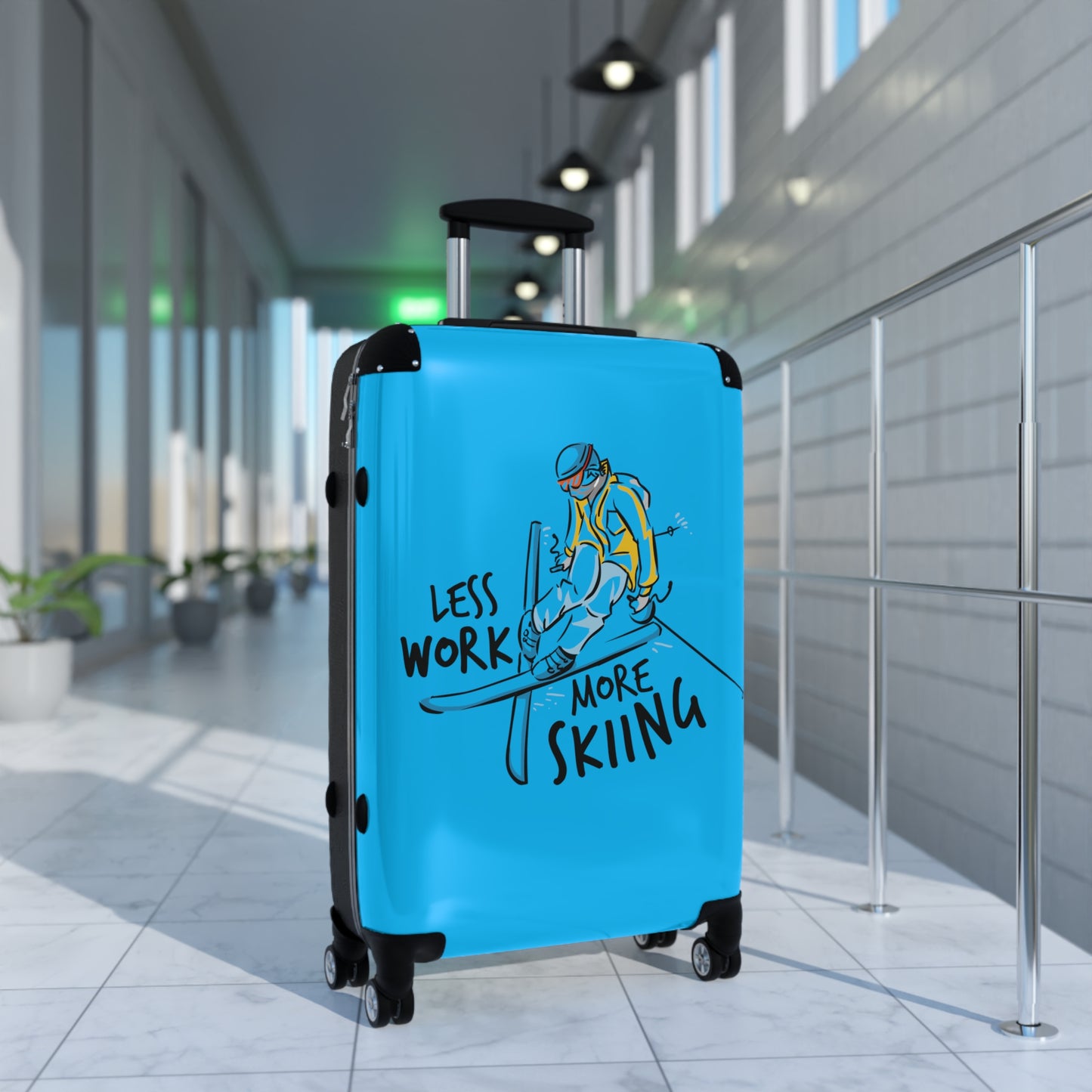 Less Work More Skiing Custom Luggage