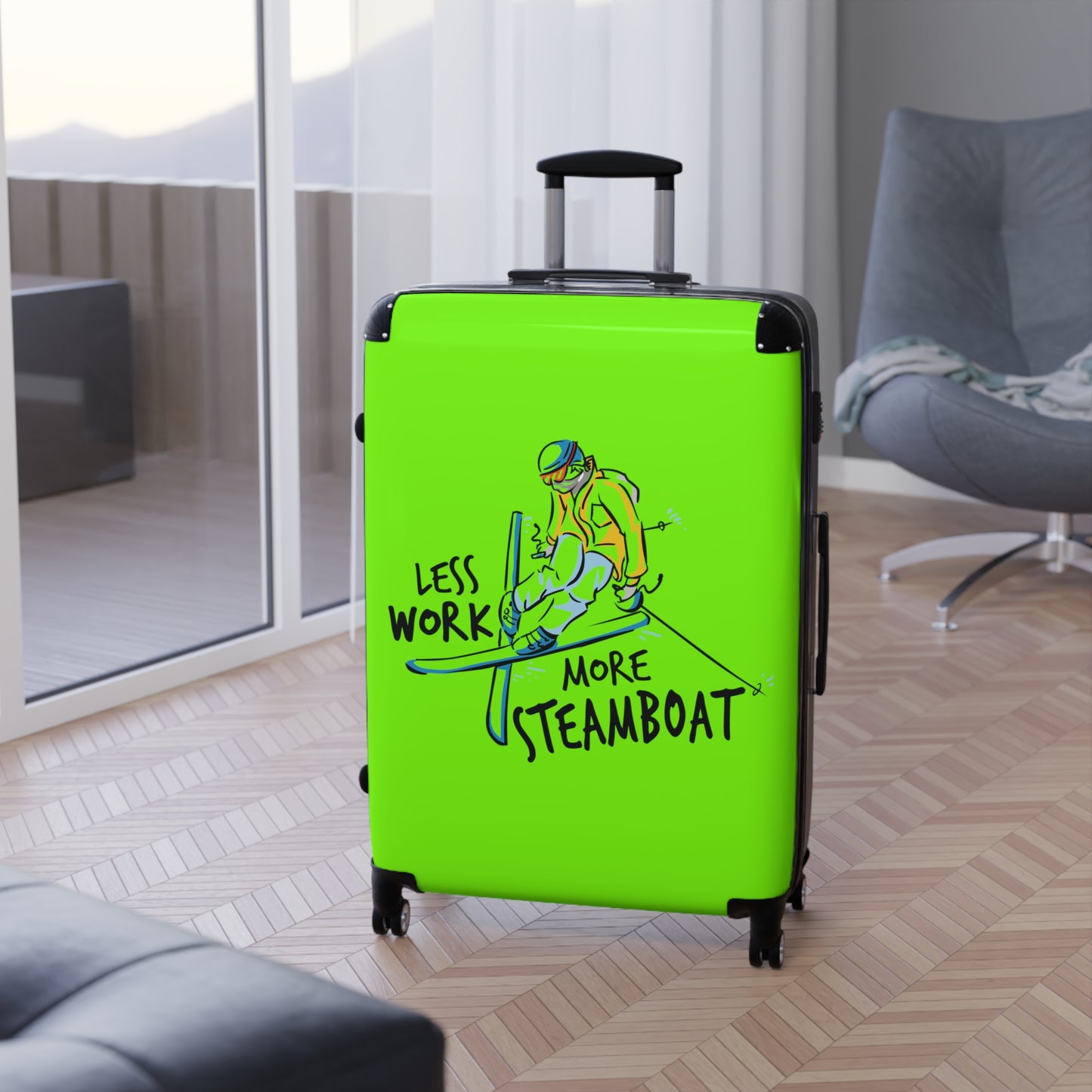 Less Work More Steamboat Custom Luggage
