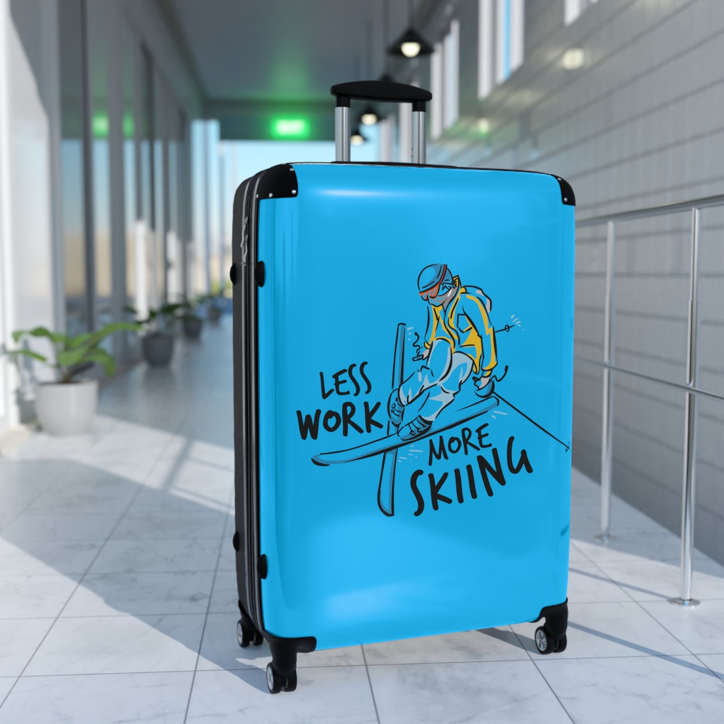 Less Work More Skiing Custom Luggage