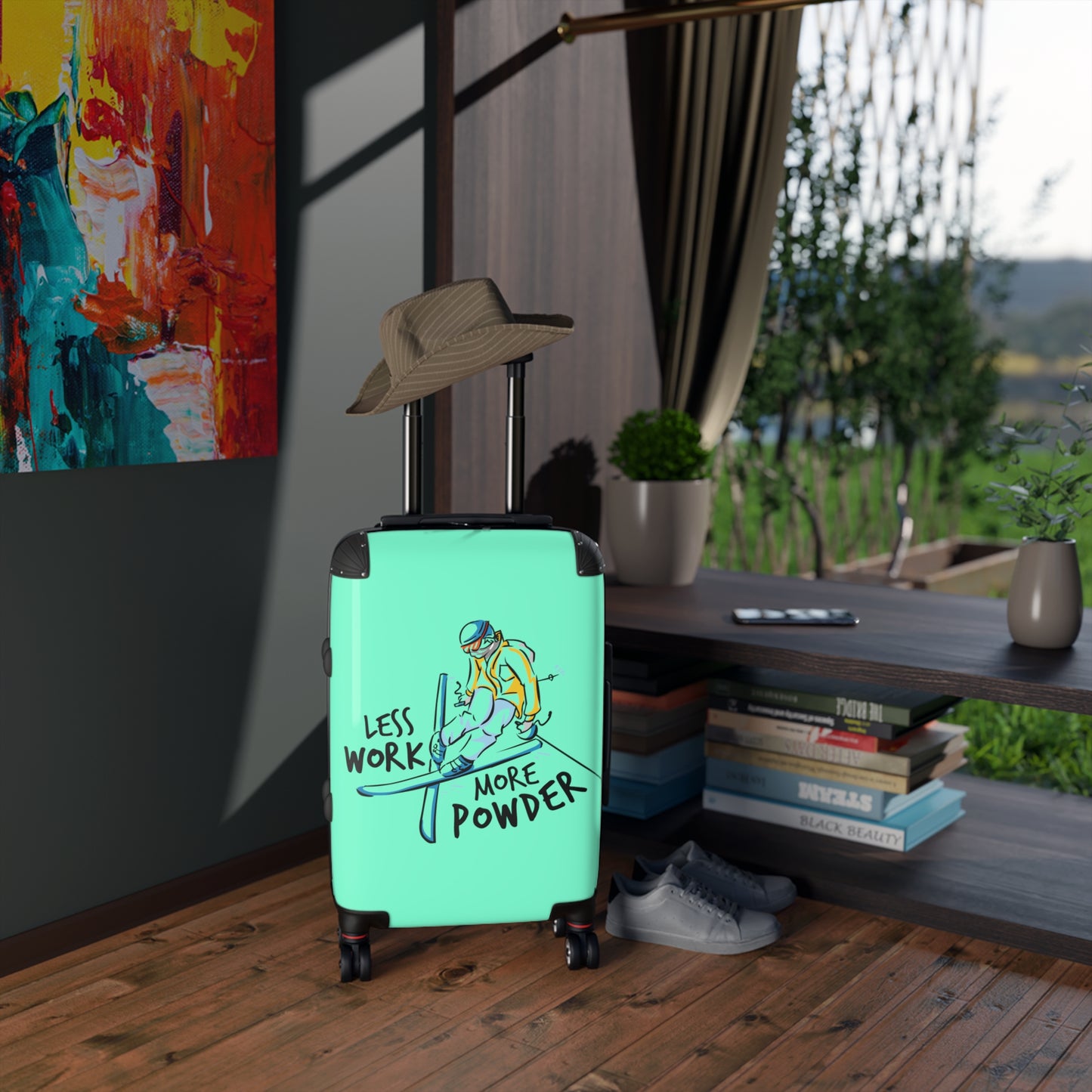 Less Work More Powder Custom Luggage