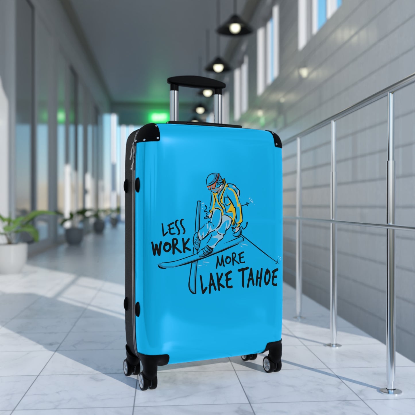 Less Work More Lake Tahoe Custom Luggage