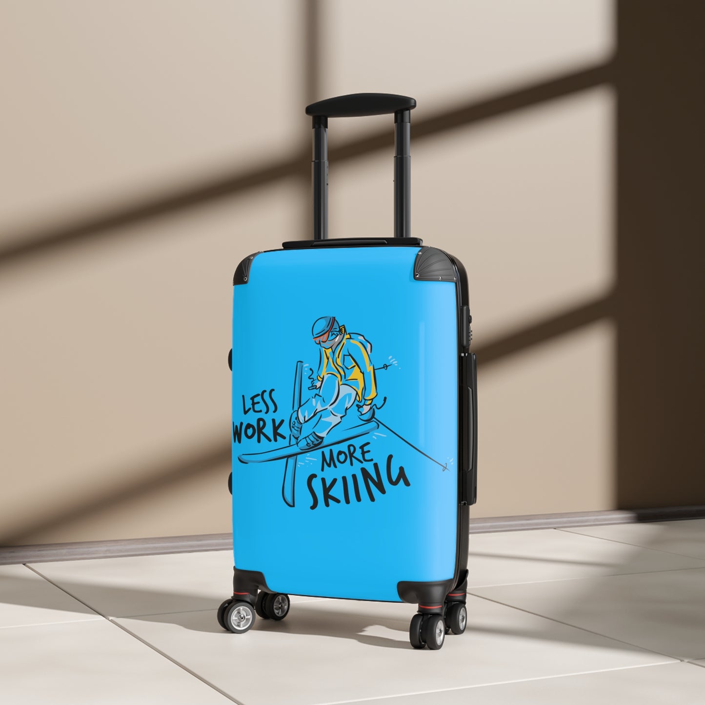 Less Work More Skiing Custom Luggage