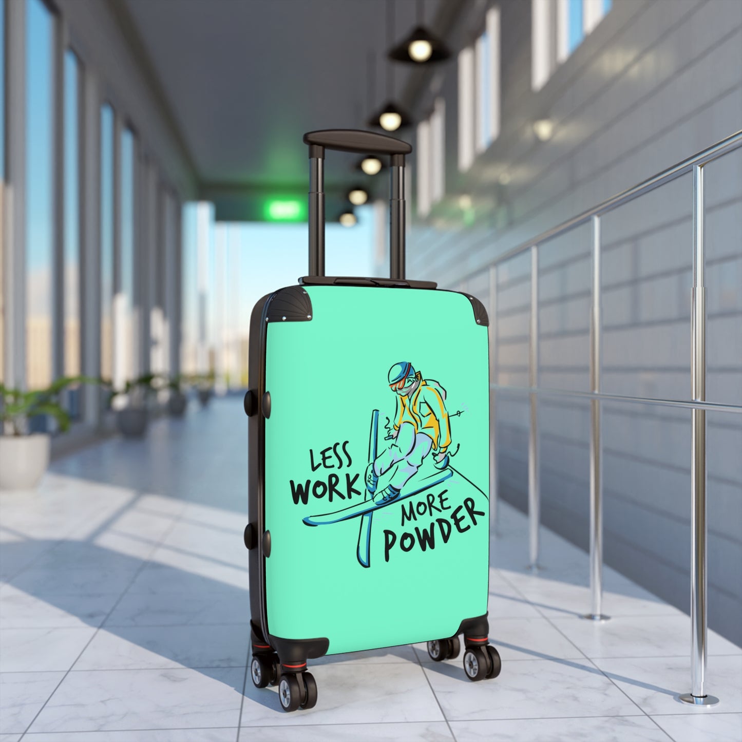 Less Work More Powder Custom Luggage