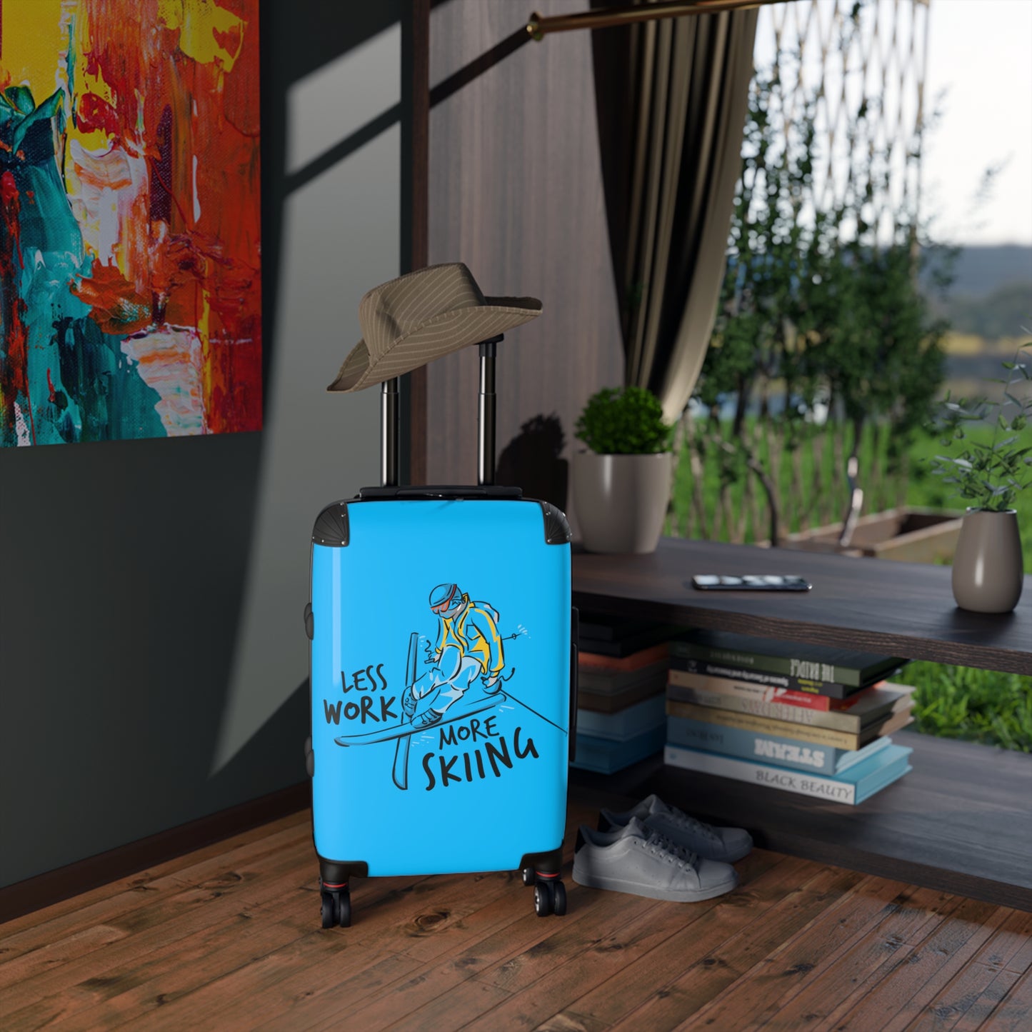 Less Work More Skiing Custom Luggage