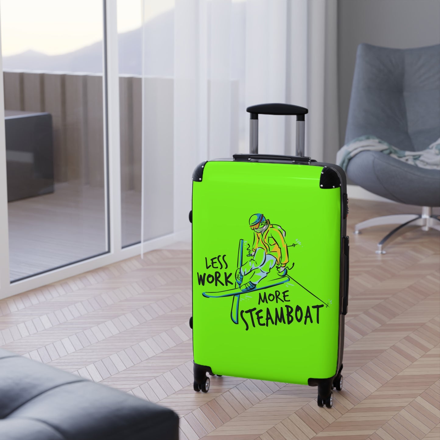 Less Work More Steamboat Custom Luggage