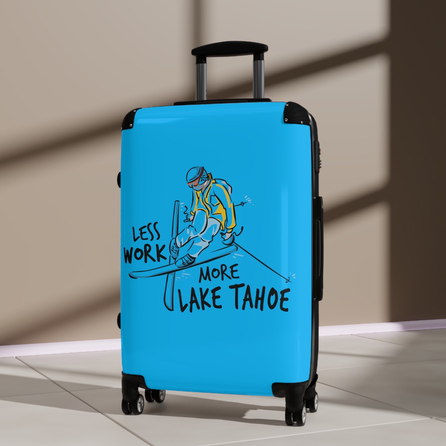Less Work More Lake Tahoe Custom Luggage