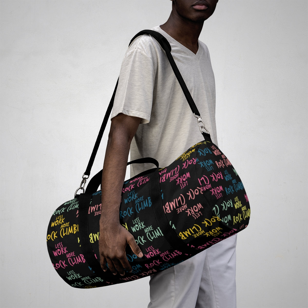 Less Work More Rock Climbing Duffel Bag