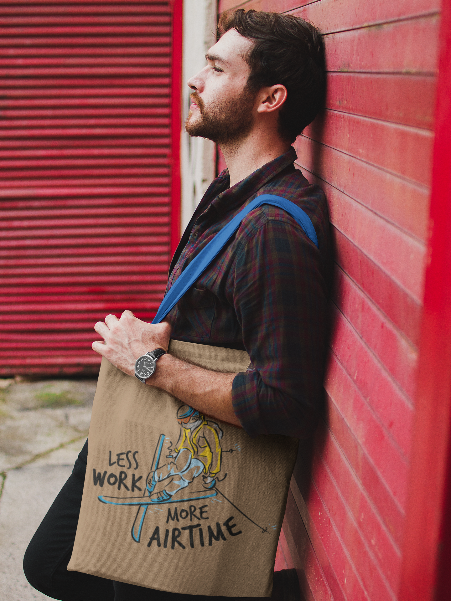 Less Work More Airtime™ Skier Tote bag