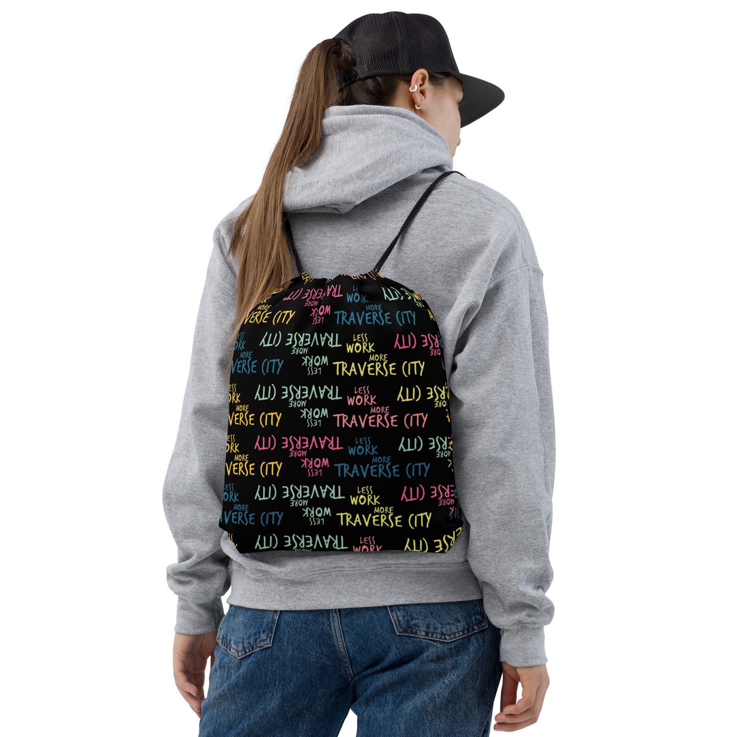 Less Work™ More Traverse City Look Sharp Drawstring bag