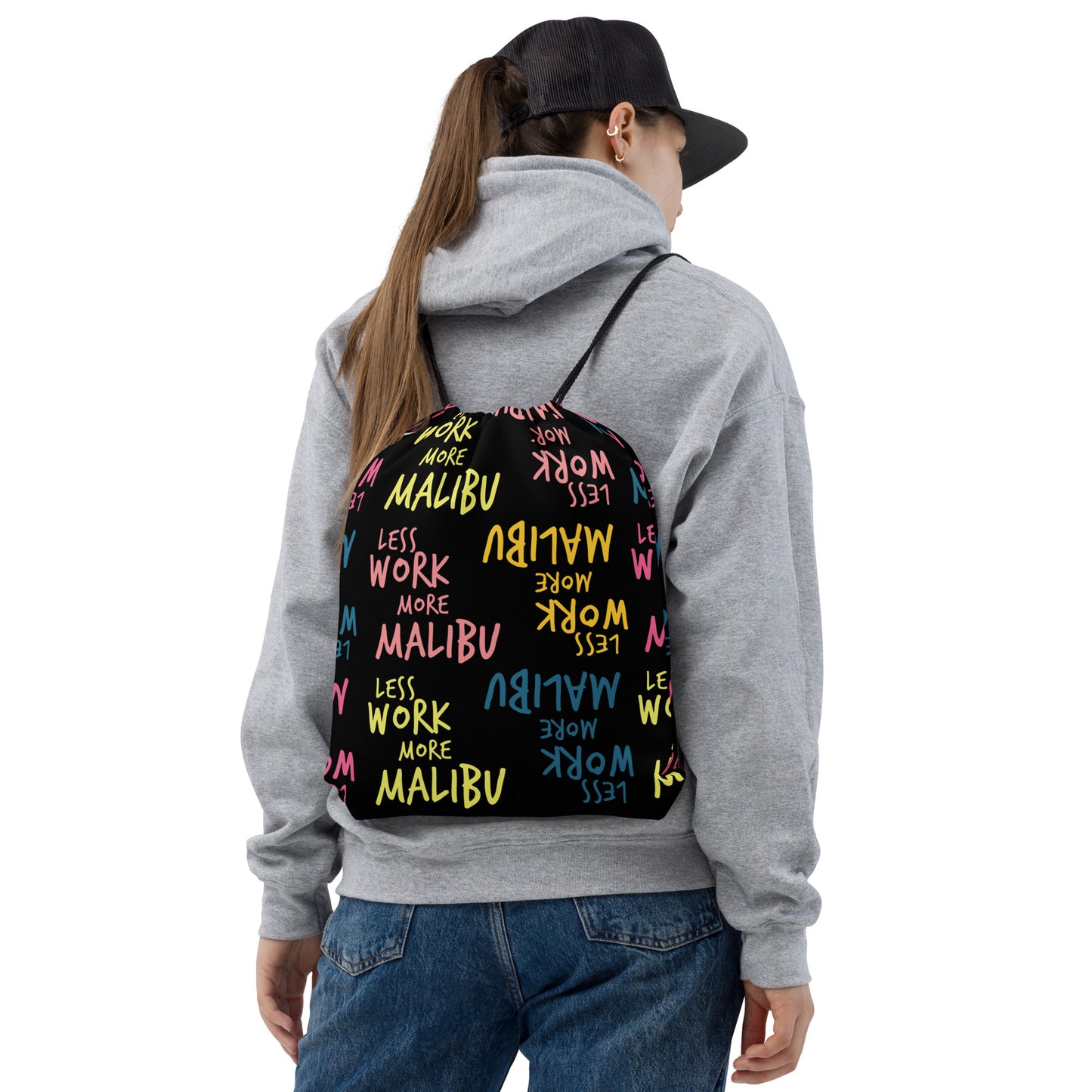 Less Work More Malibu™ Look Sharp Drawstring bag