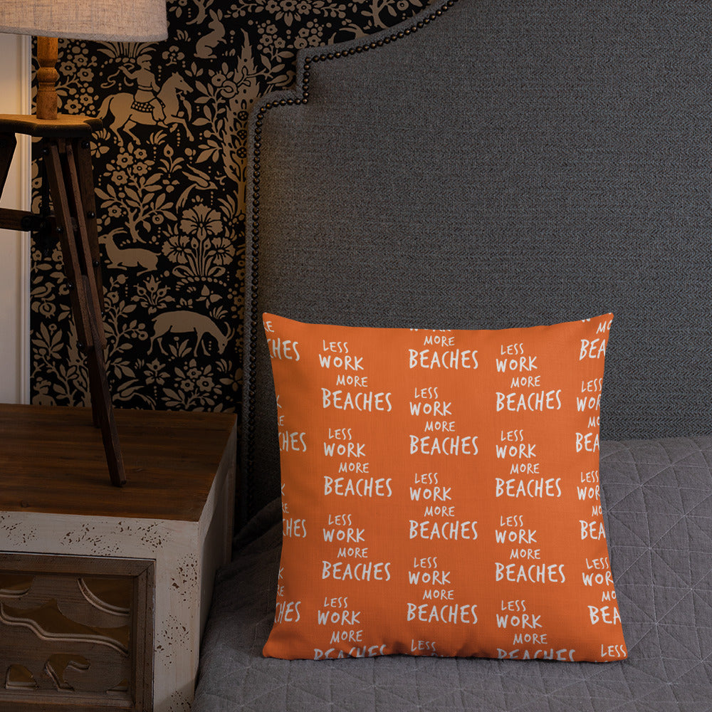 Less Work More Beaches™ Statement Comfort Pillow