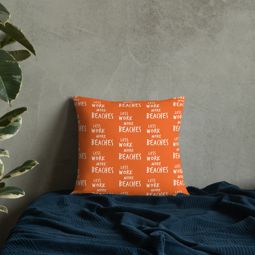 Less Work More Beaches™ Statement Comfort Pillow