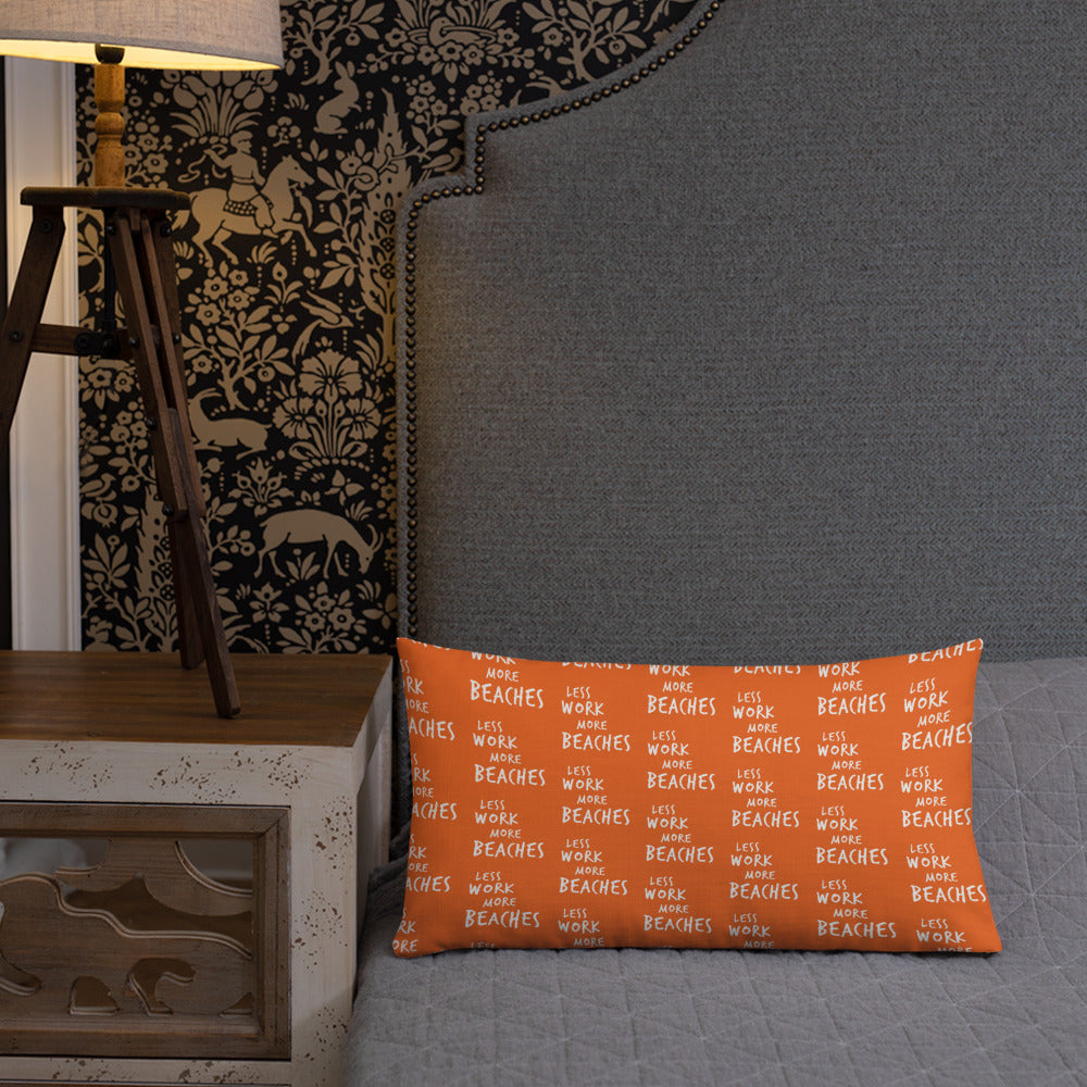 Less Work More Beaches™ Statement Comfort Pillow