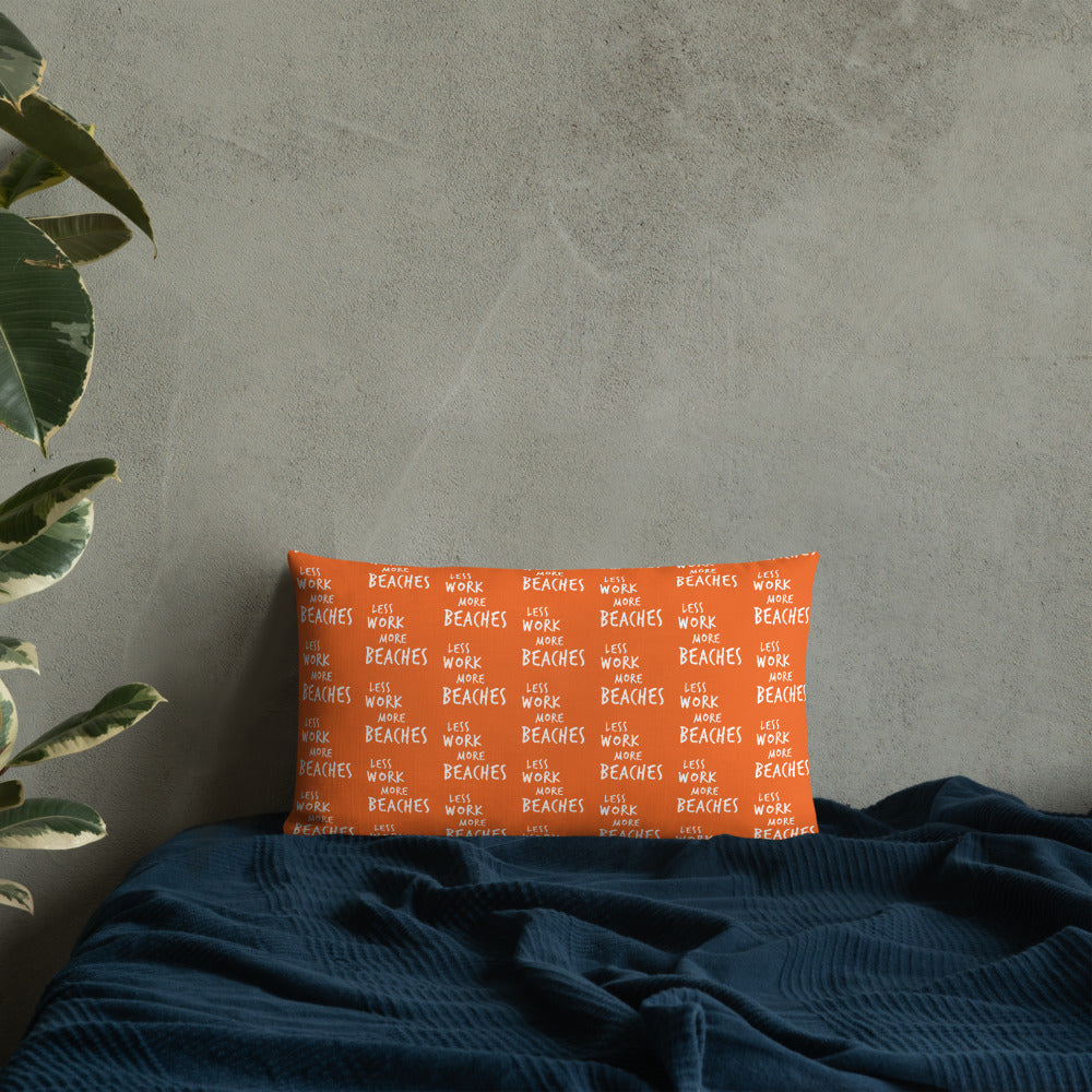 Less Work More Beaches™ Statement Comfort Pillow