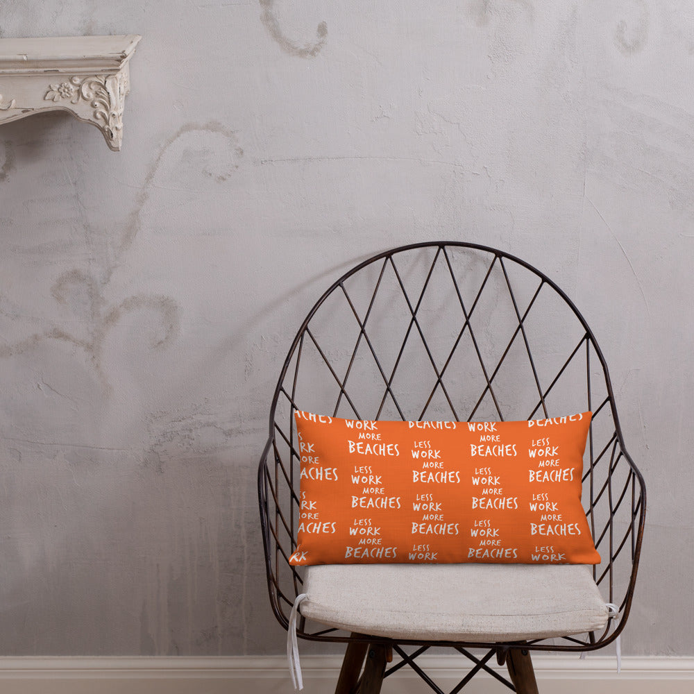 Less Work More Beaches™ Statement Comfort Pillow