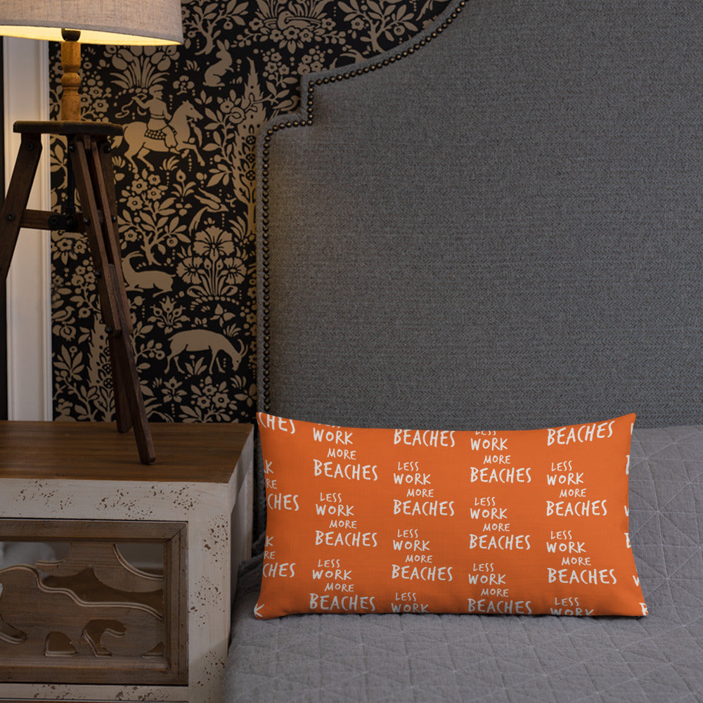 Less Work More Beaches™ Statement Comfort Pillow