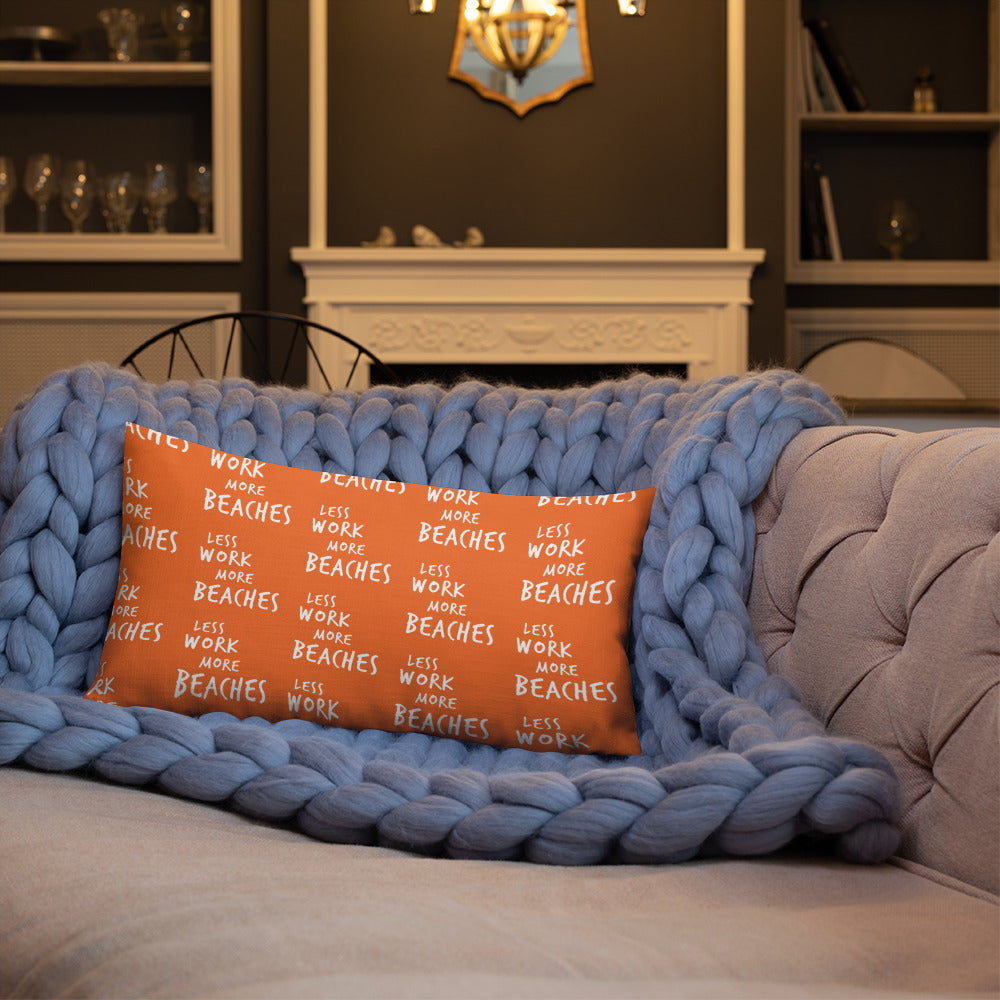 Less Work More Beaches™ Statement Comfort Pillow