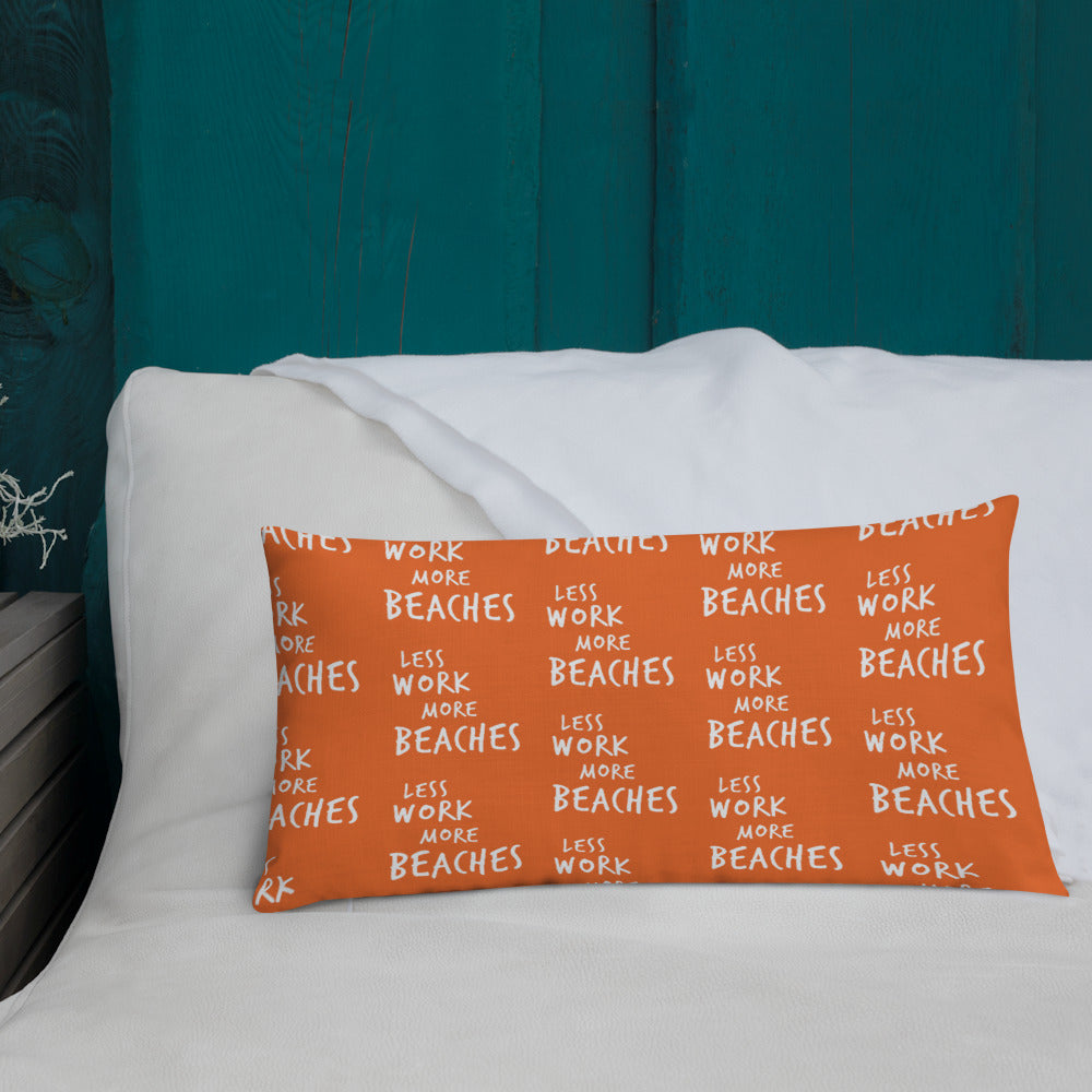 Less Work More Beaches™ Statement Comfort Pillow