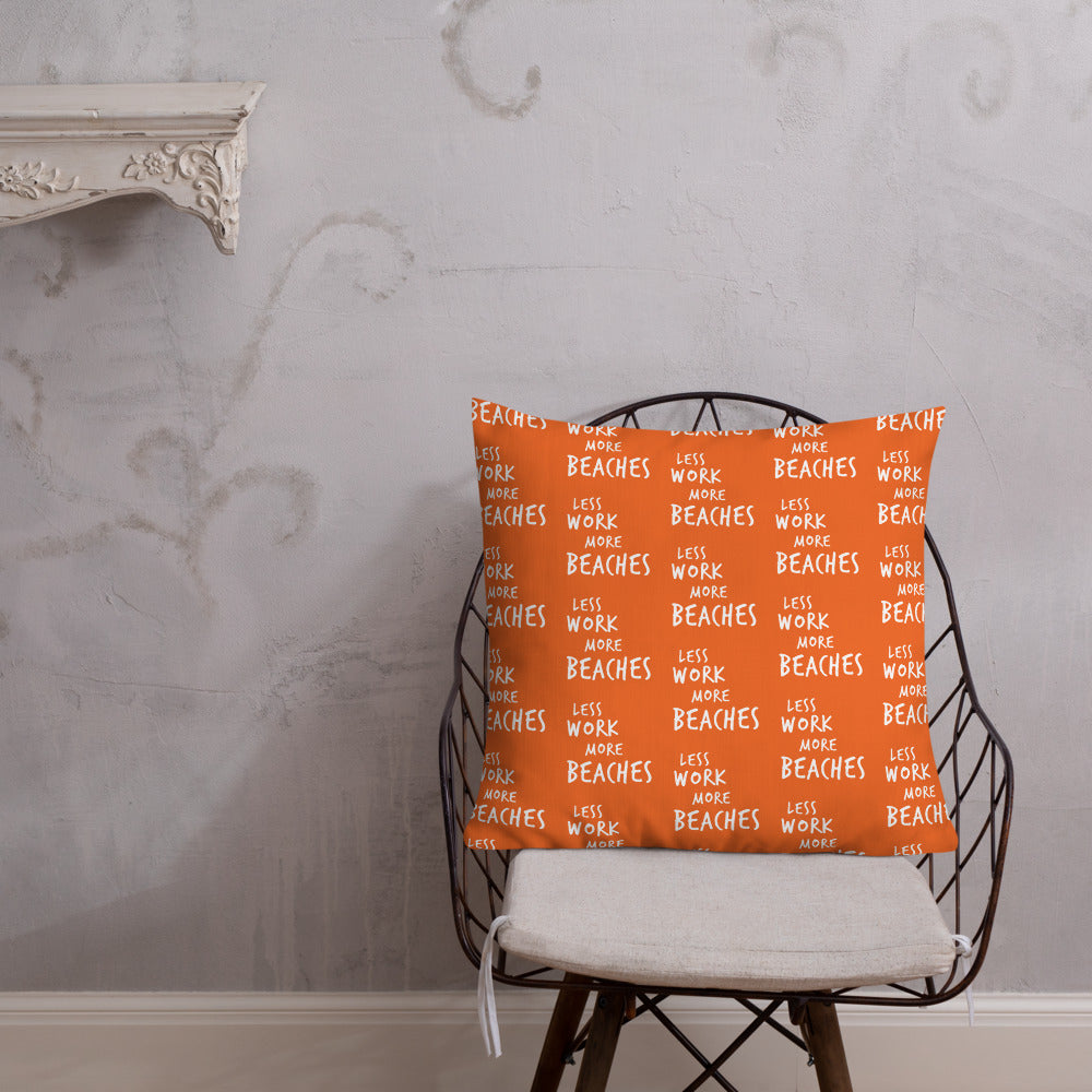 Less Work More Beaches™ Statement Comfort Pillow