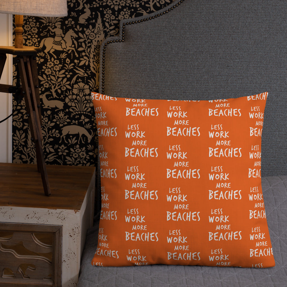 Less Work More Beaches™ Statement Comfort Pillow