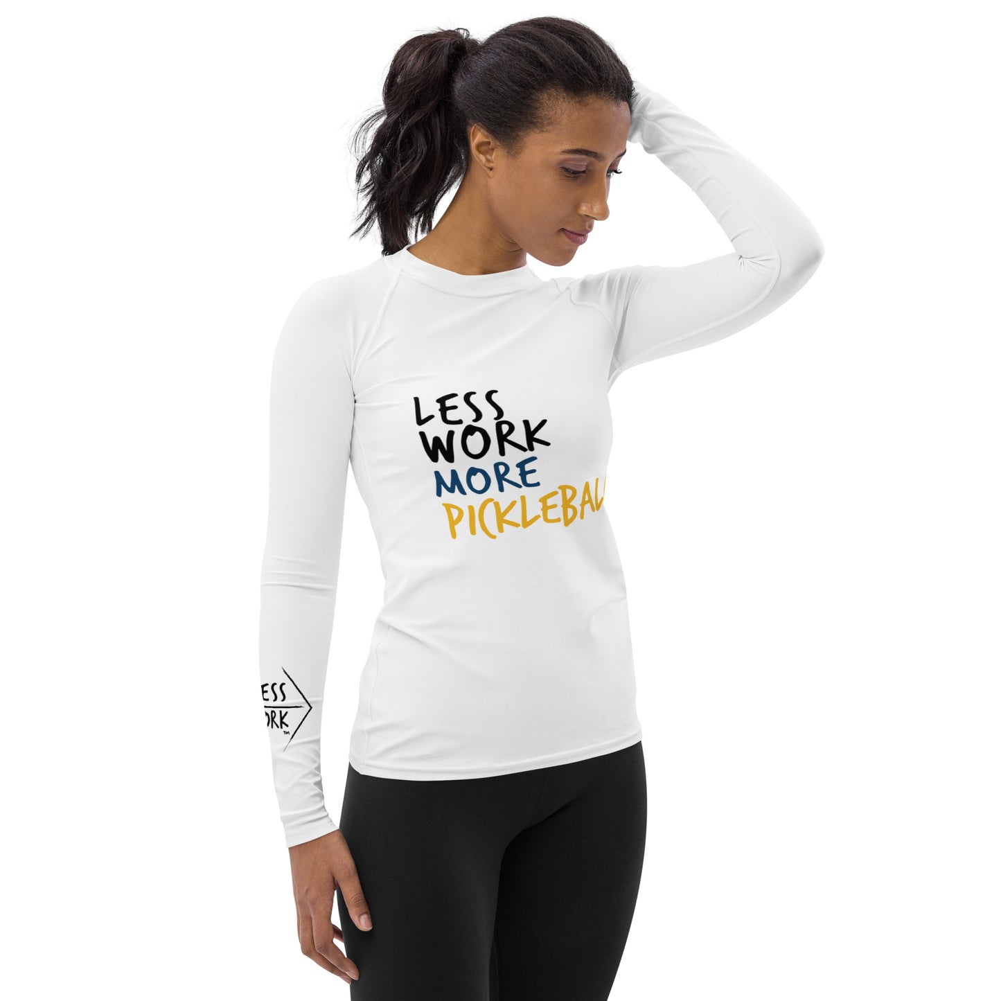 Less Work More Pickleball Women's Rash Guard
