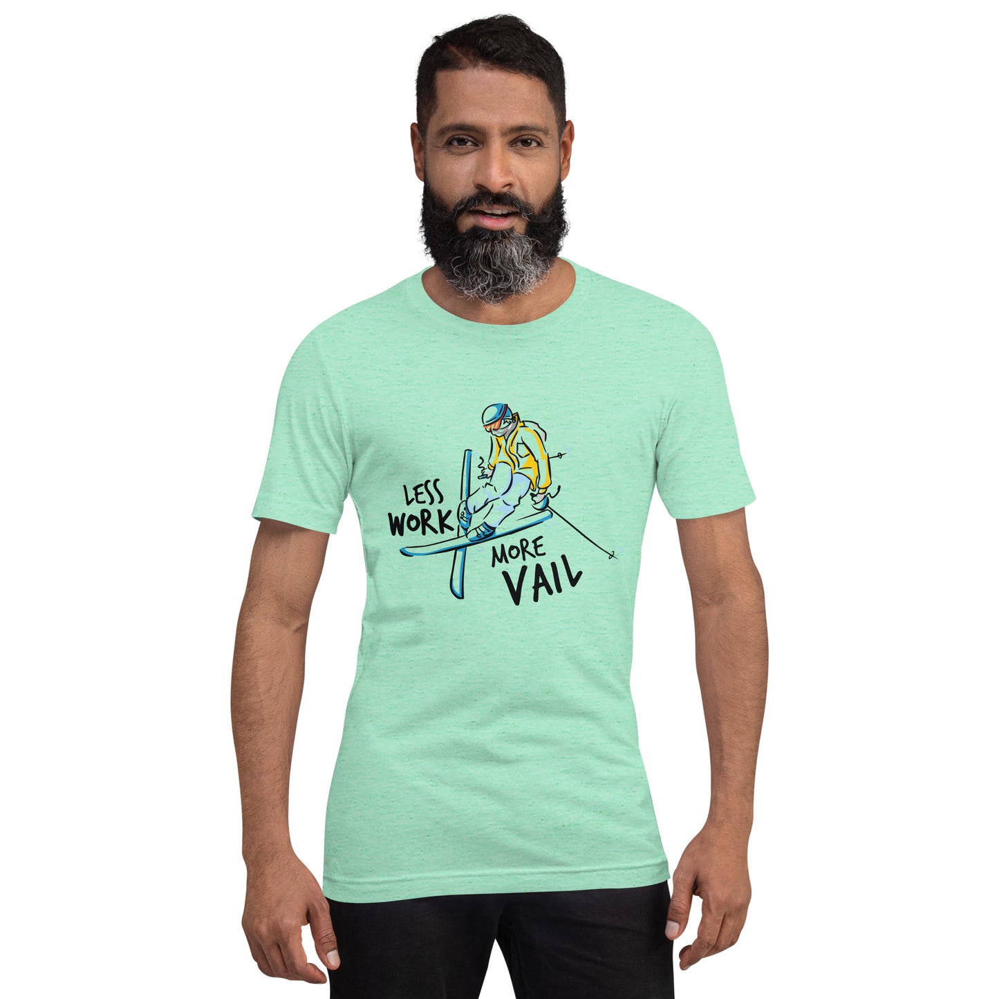 Less Work More Vail™ Super Soft Unisex t-shirt (ski design)