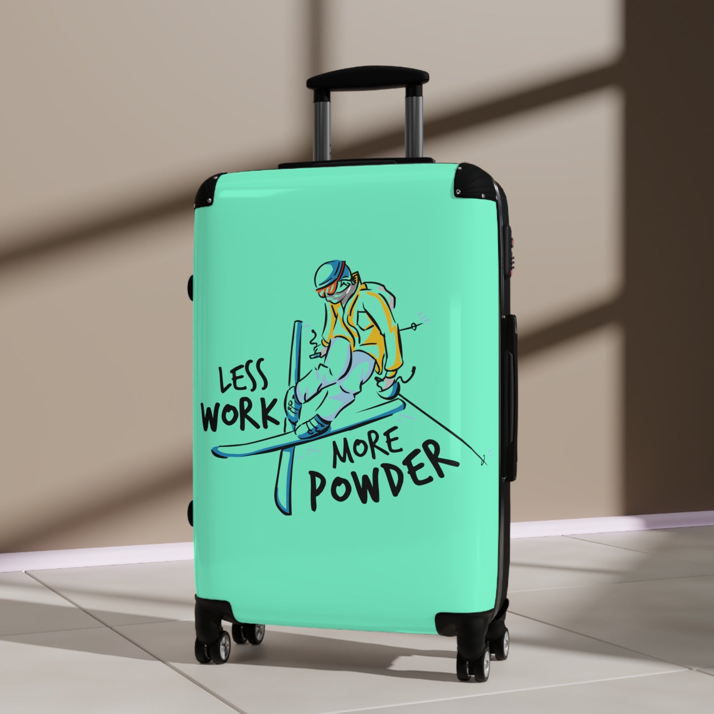 Less Work More Powder Custom Luggage
