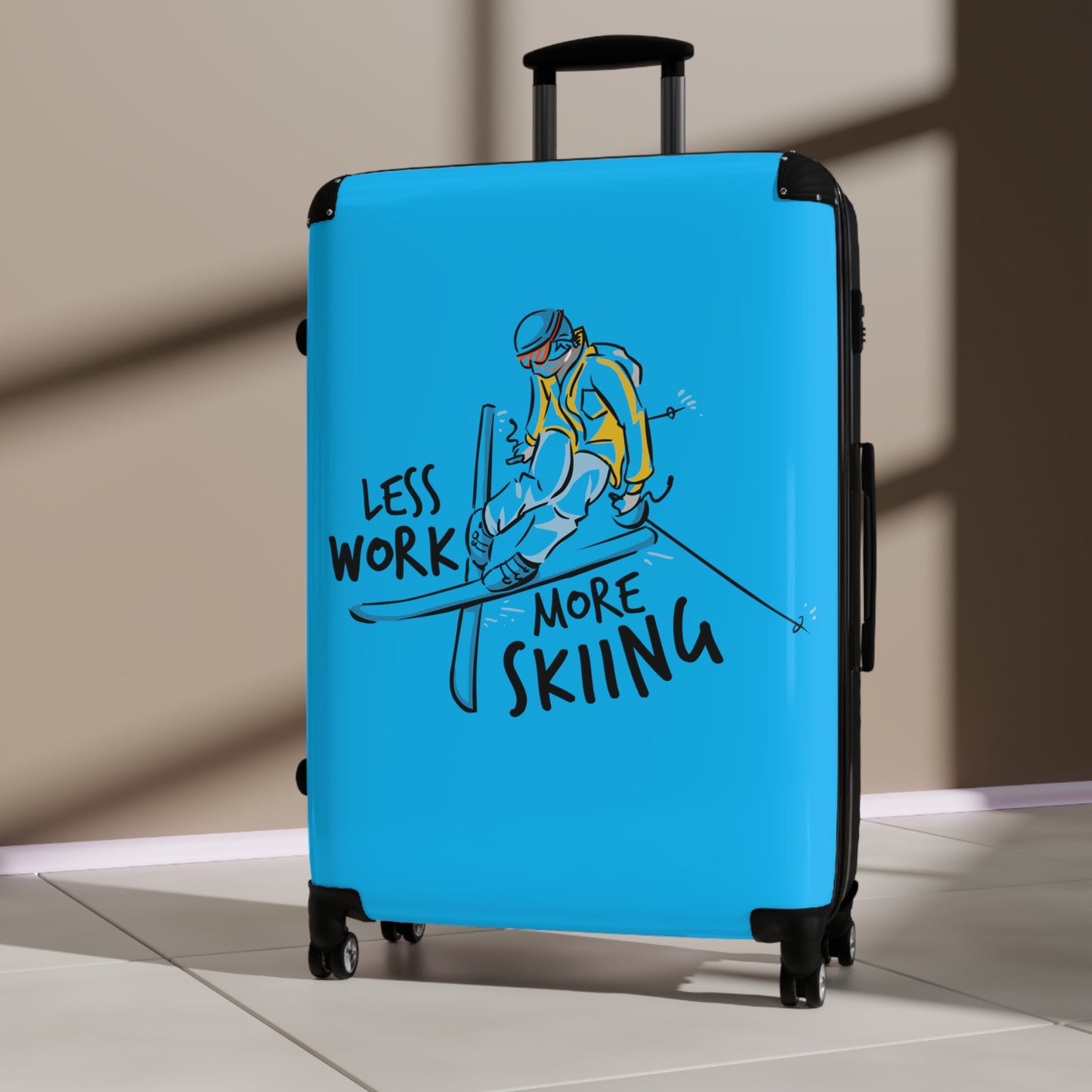 Less Work More Skiing Custom Luggage