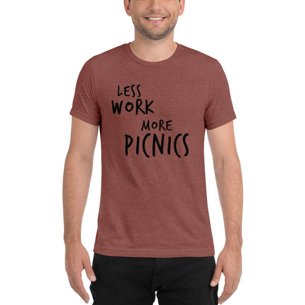 LESS WORK MORE PICNICS™ Unisex Tri-blend t-shirt